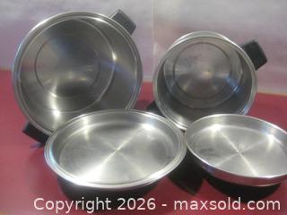 MaxSold Auction: 2 VINTAGE NEW LIFE STAINLESS STEEL STOCK POTS WITH LIDS - St. Catharines (Ontario, Canada) SELLER MANAGED Downsizing Online Auction - Allanburg Road South