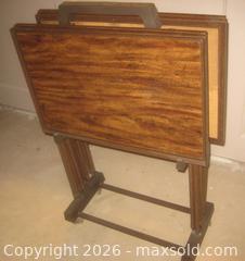 MaxSold Auction: 4 TV FOLDING TRAYS IN A STAND - St. Catharines (Ontario, Canada) SELLER MANAGED Downsizing Online Auction - Allanburg Road South