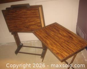 MaxSold Auction: 4 TV FOLDING TRAYS IN A STAND - St. Catharines (Ontario, Canada) SELLER MANAGED Downsizing Online Auction - Allanburg Road South