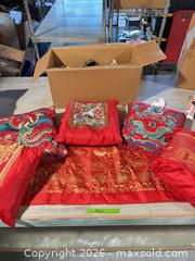 MaxSold Auction: Oriental type lot with embroidered pillows - Cocoa (Florida, USA) SELLER MANAGED Estate Sale Online Auction - Broadcast Court.