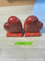 MaxSold Auction: Stonelike heart shaped book ends - Cocoa (Florida, USA) SELLER MANAGED Estate Sale Online Auction - Broadcast Court.