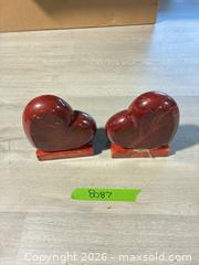 MaxSold Auction: Stonelike heart shaped book ends - Cocoa (Florida, USA) SELLER MANAGED Estate Sale Online Auction - Broadcast Court.