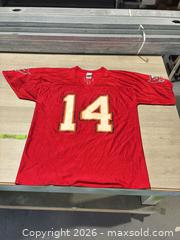 MaxSold Auction: Tampa Bay Buccaneers NFL number 14 Brad Johnson large jersey - Cocoa (Florida, USA) SELLER MANAGED Estate Sale Online Auction - Broadcast Court.