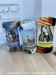 MaxSold Auction: Three wild frontier, plush throw blankets - Cocoa (Florida, USA) SELLER MANAGED Estate Sale Online Auction - Broadcast Court.