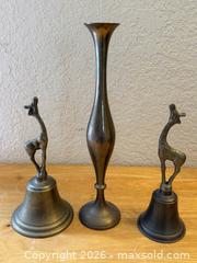 MaxSold Auction: Vintage Brass Bud Vase & Giraffe Bells - San Jose (California, USA) SELLER MANAGED Estate Sale Online Auction - Avenida Arboles