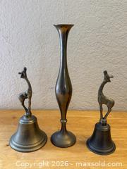 MaxSold Auction: Vintage Brass Bud Vase & Giraffe Bells - San Jose (California, USA) SELLER MANAGED Estate Sale Online Auction - Avenida Arboles