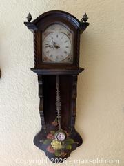 MaxSold Auction: Vintage Dutch Sallander Grandfather Style Vintage Quartz Wall Clock - San Jose (California, USA) SELLER MANAGED Estate Sale Online Auction - Avenida Arboles