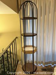 MaxSold Auction: Vintage Mid-Century Hexagonal Iron and Rattan Shelf Unit by Arthur Umanoff - San Jose (California, USA) SELLER MANAGED Estate Sale Online Auction - Avenida Arboles