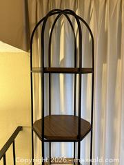 MaxSold Auction: Vintage Mid-Century Hexagonal Iron and Rattan Shelf Unit by Arthur Umanoff - San Jose (California, USA) SELLER MANAGED Estate Sale Online Auction - Avenida Arboles