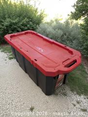 MaxSold Auction: 45 GALLON (170.3 L) LATCH AND STACK TOTE WITH WHEELS - San Jose (California, USA) SELLER MANAGED Downsizing Online Auction - Paladin Drive