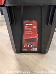 MaxSold Auction: 45 GALLON (170.3 L) LATCH AND STACK TOTE WITH WHEELS - San Jose (California, USA) SELLER MANAGED Downsizing Online Auction - Paladin Drive