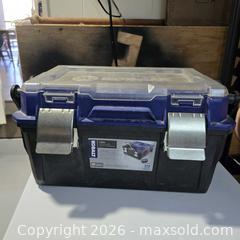 MaxSold Auction: Kobalt Cantilever Plastic Toolbox with Removable Top Organizer - San Jose (California, USA) SELLER MANAGED Downsizing Online Auction - Paladin Drive