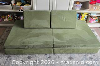 MaxSold Auction: Nugget Modular Play Couch - Green Microfiber - San Jose (California, USA) SELLER MANAGED Downsizing Online Auction - Paladin Drive