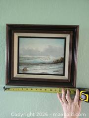 MaxSold Auction: Original Oil Seascape Signed Winston in Wood Frame - San Jose (California, USA) SELLER MANAGED Downsizing Online Auction - Paladin Drive