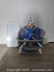 MaxSold Auction: Skip Hop High Chair — Gray/White with Natural Wood Accents - San Jose (California, USA) SELLER MANAGED Downsizing Online Auction - Paladin Drive