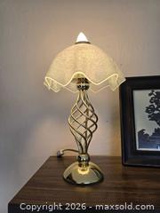 MaxSold Auction: Traditional Brass Table Lamp with Glass Accents - San Jose (California, USA) SELLER MANAGED Downsizing Online Auction - Paladin Drive