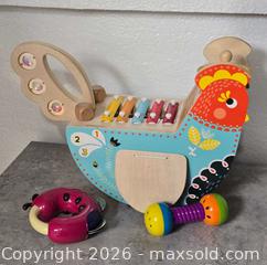 MaxSold Auction: Wooden Musical Baby Toy Set with Xylophone, Rattle, Tambourine - San Jose (California, USA) SELLER MANAGED Downsizing Online Auction - Paladin Drive