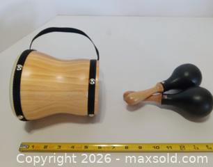 MaxSold Auction: Maracas and  Wioden Hand Drum - Lakeland (Florida, USA) SELLER MANAGED Reseller Online Auction - Dove Meadow Trail