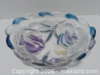 MaxSold Auction: Mikasa Savoir Vivre Key Largo Tropical Fish Stained Glass Oval Bowl - Lakeland (Florida, USA) SELLER MANAGED Reseller Online Auction - Dove Meadow Trail