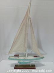 MaxSold Auction: Monroe Lane coastal wood sailboat - Lakeland (Florida, USA) SELLER MANAGED Reseller Online Auction - Dove Meadow Trail