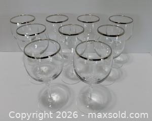 MaxSold Auction: Set of 8 Lenox Weatherly Platinum Rim Wine Goblets - Lakeland (Florida, USA) SELLER MANAGED Reseller Online Auction - Dove Meadow Trail
