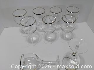 MaxSold Auction: Set of 8 Lenox Weatherly Platinum Rim Wine Goblets - Lakeland (Florida, USA) SELLER MANAGED Reseller Online Auction - Dove Meadow Trail