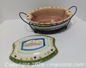 MaxSold Auction: Temp-tations by Tara Old World covered casserole dish & holder - Lakeland (Florida, USA) SELLER MANAGED Reseller Online Auction - Dove Meadow Trail