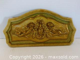 MaxSold Auction: Vintage Gilded Cherub Gold Leaf Wall Plaque  - Lakeland (Florida, USA) SELLER MANAGED Reseller Online Auction - Dove Meadow Trail