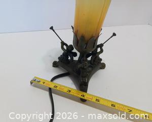 MaxSold Auction: Vintage Triple Cherub & Glass Tulip Lamp - Lakeland (Florida, USA) SELLER MANAGED Reseller Online Auction - Dove Meadow Trail