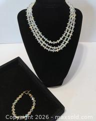 MaxSold Auction: Vintage Triple Strand Crystal Necklace & Bracelet Set - Lakeland (Florida, USA) SELLER MANAGED Reseller Online Auction - Dove Meadow Trail