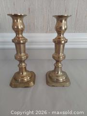 MaxSold Auction: Baldwin Polished Brass Pair of Candlesticks with Snuffer - Columbia (South Carolina, USA) SELLER MANAGED Estate Sale Online Auction - Greengate Drive