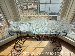 MaxSold Auction: Fostoria Glass Company's "American" Clear Pressed & Cut Glass Mixed Set - Columbia (South Carolina, USA) SELLER MANAGED Estate Sale Online Auction - Greengate Drive
