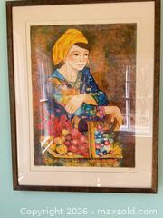 MaxSold Auction: "Girl with Basket of Flowers" by Gabriel Portoles, Limited Edition Signed & Numbered Color Lithograph 170/260 - Columbia (South Carolina, USA) SELLER MANAGED Estate Sale Online Auction - Greengate Drive