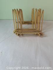 MaxSold Auction: Gold-tone Metal Mid-Century Plate Rack / Decorative Display (Lot) - Columbia (South Carolina, USA) SELLER MANAGED Estate Sale Online Auction - Greengate Drive