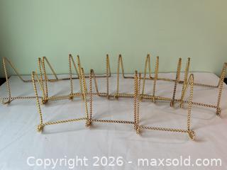 MaxSold Auction: Gold-tone Metal Mid-Century Plate Rack / Decorative Display (Lot) - Columbia (South Carolina, USA) SELLER MANAGED Estate Sale Online Auction - Greengate Drive