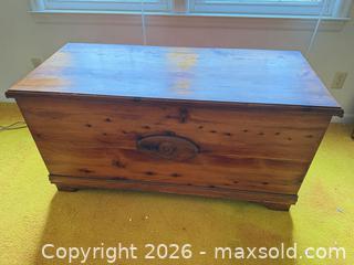 MaxSold Auction: Large Solid Cedar Blanket Chest Trunk, Medium Brown - Columbia (South Carolina, USA) SELLER MANAGED Estate Sale Online Auction - Greengate Drive