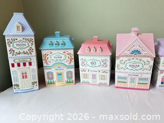 MaxSold Auction: Lenox The Lenox Village Porcelain 8-Piece Canister & Cookie Jar Set - Columbia (South Carolina, USA) SELLER MANAGED Estate Sale Online Auction - Greengate Drive