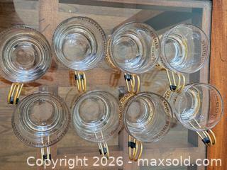 MaxSold Auction: Libbey Gold Greek Key Continental Glass Coffee Cups with removable Gold-Plated Holders; Mid-Century Modern design - Columbia (South Carolina, USA) SELLER MANAGED Estate Sale Online Auction - Greengate Drive