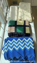 MaxSold Auction: Lot of 4 Handmade Crochet/Acrylic Throw Blankets - Columbia (South Carolina, USA) SELLER MANAGED Estate Sale Online Auction - Greengate Drive