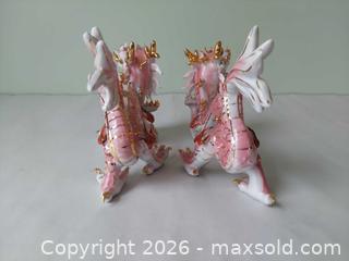 MaxSold Auction: Pair of Pink and White Gilded Porcelain Asian-Style Dragon Figurines - Columbia (South Carolina, USA) SELLER MANAGED Estate Sale Online Auction - Greengate Drive