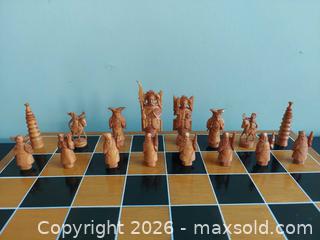 MaxSold Auction: Vintage Asian-Style Hand-Carved Ivory Chess Set with Folding Wooden Case - Columbia (South Carolina, USA) SELLER MANAGED Estate Sale Online Auction - Greengate Drive