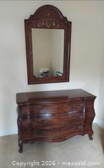 MaxSold Auction: White Fine Furniture Solid Wood Brown Cherry Dresser with Mirror - Columbia (South Carolina, USA) SELLER MANAGED Estate Sale Online Auction - Greengate Drive