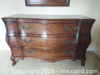 MaxSold Auction: White Fine Furniture Solid Wood Brown Cherry Dresser with Mirror - Columbia (South Carolina, USA) SELLER MANAGED Estate Sale Online Auction - Greengate Drive