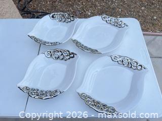 MaxSold Auction: 222 Fifth Earthenware Serving Bowl with Silver Accent - Las Vegas (Nevada, USA) PARTNER MANAGED Estate Sale Online Auction - Bright Sun Court