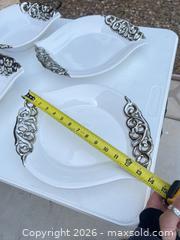 MaxSold Auction: 222 Fifth Earthenware Serving Bowl with Silver Accent - Las Vegas (Nevada, USA) PARTNER MANAGED Estate Sale Online Auction - Bright Sun Court