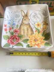 MaxSold Auction: Ceramic Dinner/Serving Plates, Rabbit & Floral Design, Lot of 12+ - Las Vegas (Nevada, USA) PARTNER MANAGED Estate Sale Online Auction - Bright Sun Court