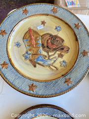 MaxSold Auction: Ceramic Western/Cowboy Dinner & Salad Plates, 10–11 inch and 5 matching bowls - Las Vegas (Nevada, USA) PARTNER MANAGED Estate Sale Online Auction - Bright Sun Court