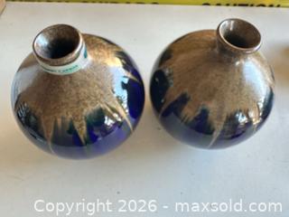 MaxSold Auction: Pair of Handmade Blue & Brown Ceramic Vases - Las Vegas (Nevada, USA) PARTNER MANAGED Estate Sale Online Auction - Bright Sun Court