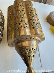 MaxSold Auction: Set of 3 Brass Moroccan Hanging Lanterns / Pendant Lights - Las Vegas (Nevada, USA) PARTNER MANAGED Estate Sale Online Auction - Bright Sun Court