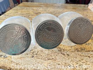 MaxSold Auction: Set of 3 Embossed Mason Jars with Metal Lids, Medium - Las Vegas (Nevada, USA) PARTNER MANAGED Estate Sale Online Auction - Bright Sun Court